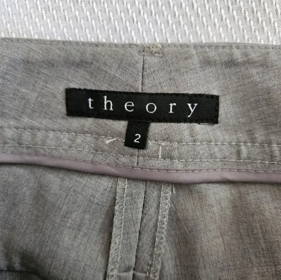 Theory Light Grey Wool Trousers Size 2 - Picture 2 of 6